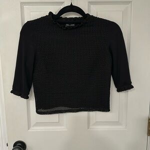 Zara black eyelet crop top